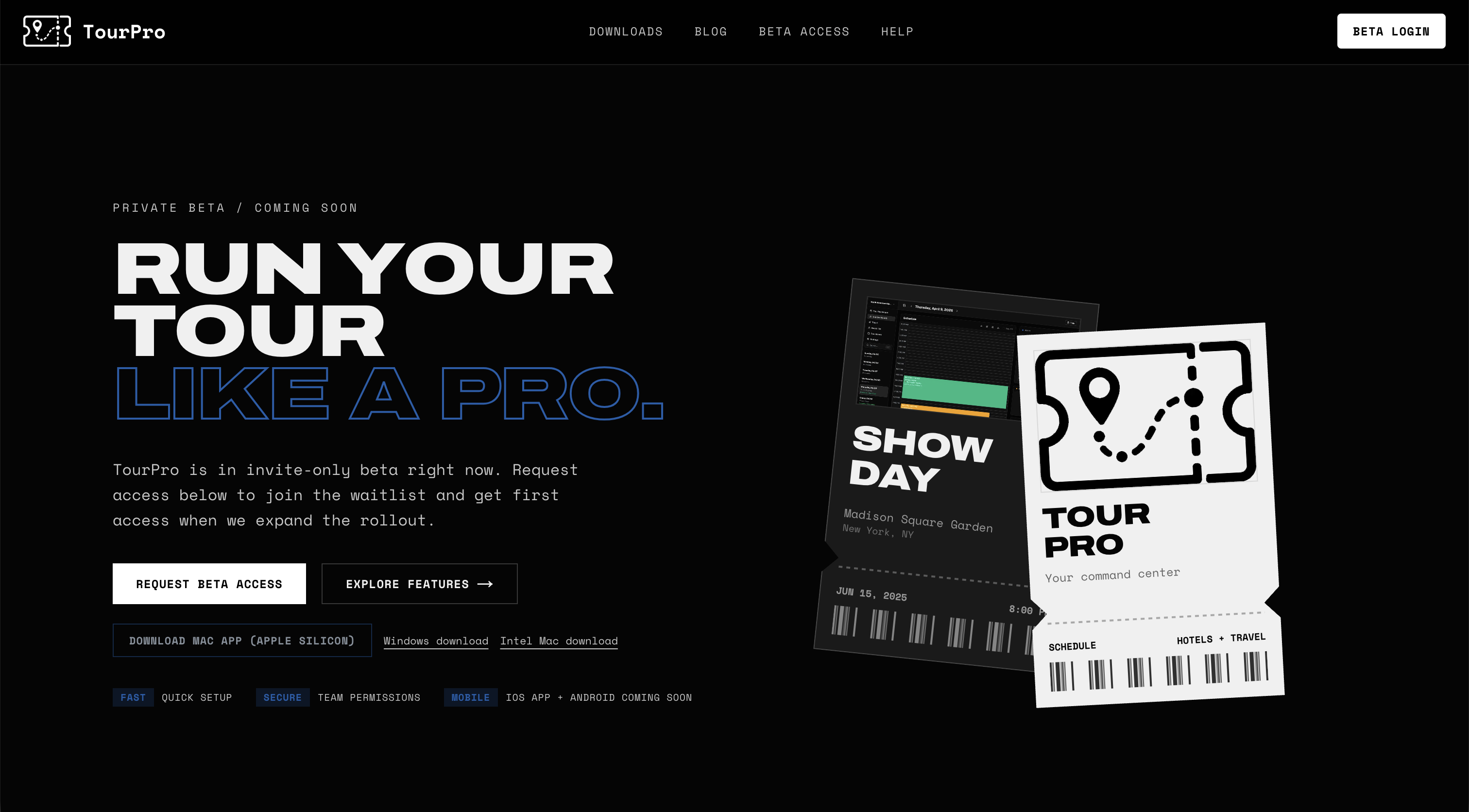 TourPro platform screenshot